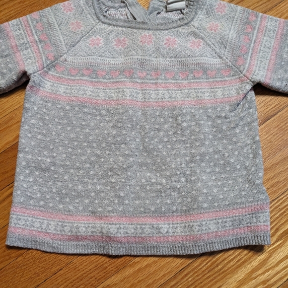 H&M girls sweater long sleeve 12-18 mo grey pink winter warm top kids designer - Picture 4 of 11